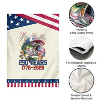 America 250th Fishing Patriotic Garden Flag Patriotic Bass Fish American Flag