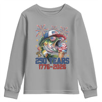 America 250th Fishing Youth Sweatshirt Patriotic Bass Fish American Flag