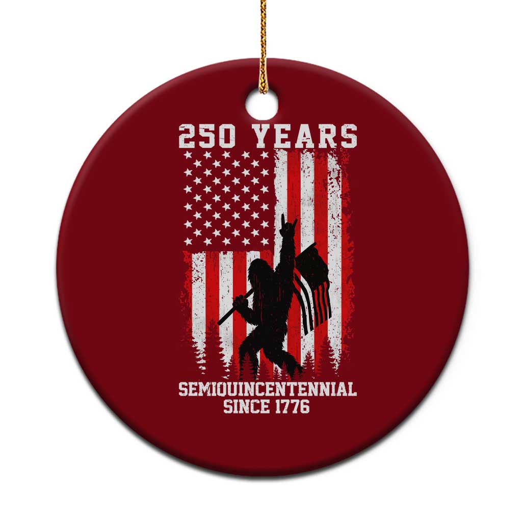 250th Anniversary USA Ceramic Ornament Bigfoot Patriotic American USA Flag