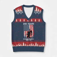 250th Anniversary USA V-Neck Knit Sweater Vest Bigfoot Patriotic American USA Flag