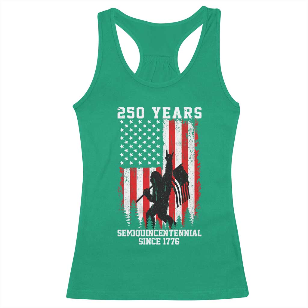 250th Anniversary USA Racerback Tank Top Bigfoot Patriotic American USA Flag