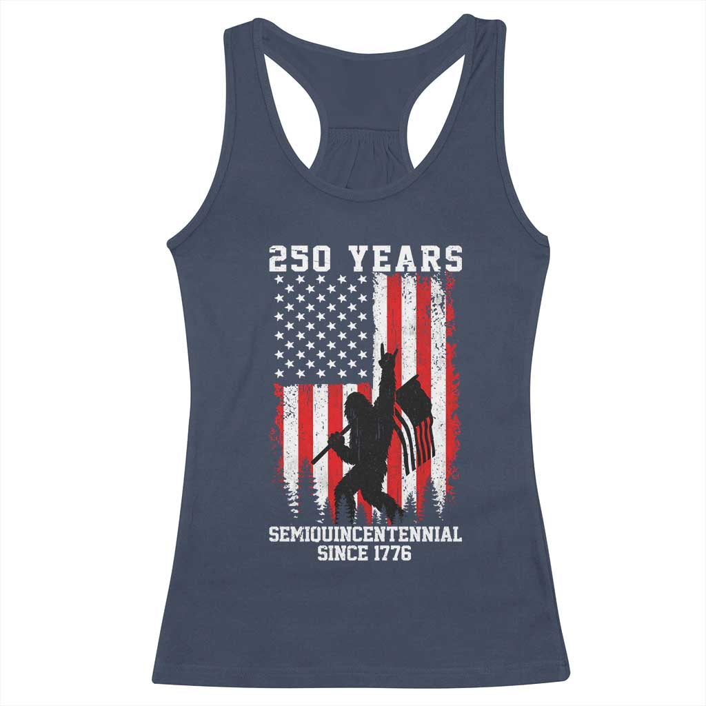 250th Anniversary USA Racerback Tank Top Bigfoot Patriotic American USA Flag