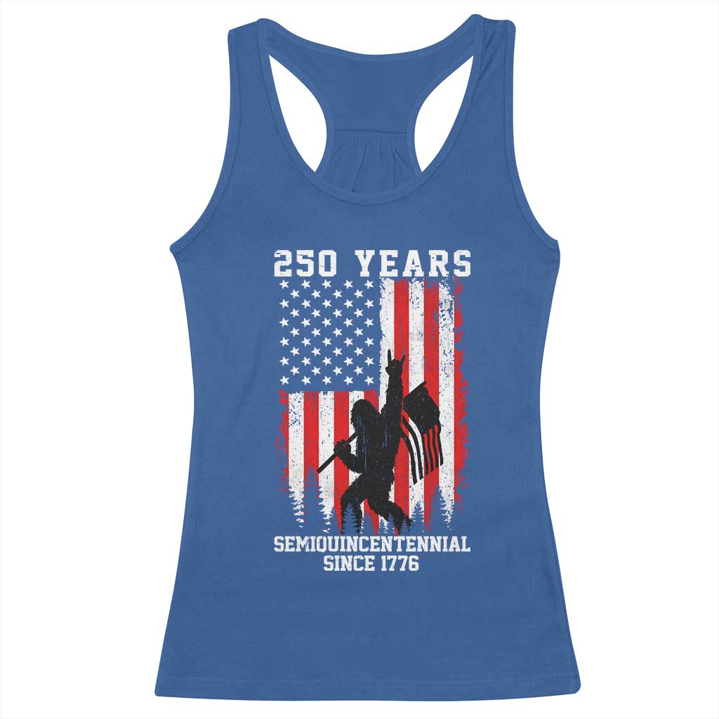 250th Anniversary USA Racerback Tank Top Bigfoot Patriotic American USA Flag