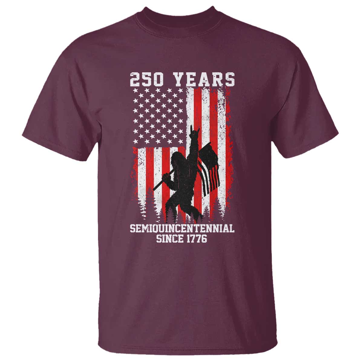 250th Anniversary USA T Shirt Bigfoot Patriotic American USA Flag