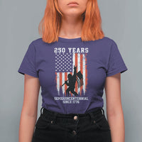 250th Anniversary USA T Shirt For Women Bigfoot Patriotic American USA Flag