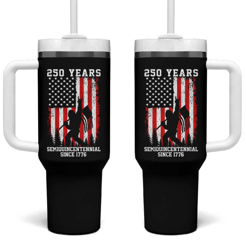 250th Anniversary USA Tumbler With Handle Bigfoot Patriotic American USA Flag