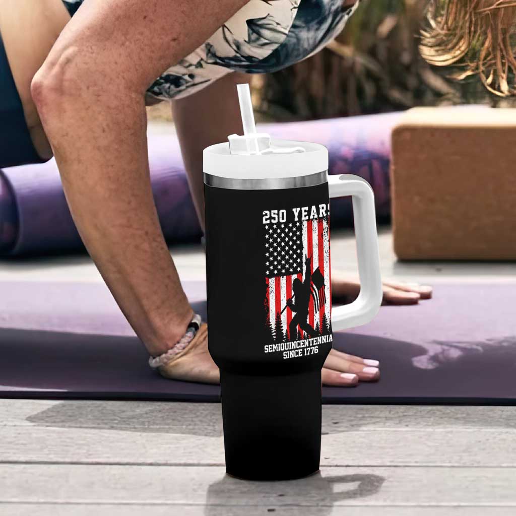 250th Anniversary USA Tumbler With Handle Bigfoot Patriotic American USA Flag
