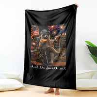 Funny Raccoon 4th of July Throw Blanket Chill The Fourth Out