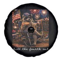 Funny Raccoon 4th of July Spare Tire Cover Chill The Fourth Out