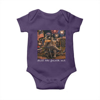 Funny Raccoon 4th of July Baby Onesie Chill The Fourth Out