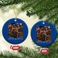 Funny Raccoon 4th of July Ceramic Ornament Chill The Fourth Out