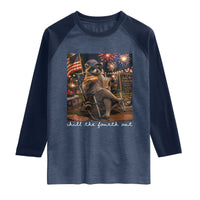 Funny Raccoon 4th of July Raglan Shirt Chill The Fourth Out