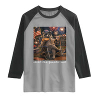 Funny Raccoon 4th of July Raglan Shirt Chill The Fourth Out