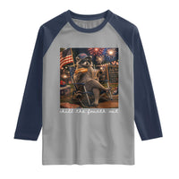 Funny Raccoon 4th of July Raglan Shirt Chill The Fourth Out