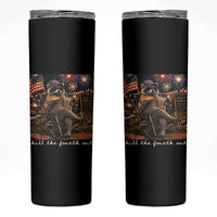 Funny Raccoon 4th of July Skinny Tumbler Chill The Fourth Out