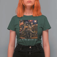 Funny Raccoon 4th of July T Shirt For Women Chill The Fourth Out