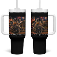 Funny Raccoon 4th of July Tumbler With Handle Chill The Fourth Out