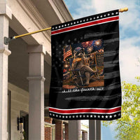 Funny Raccoon 4th of July Patriotic Garden Flag Chill The Fourth Out