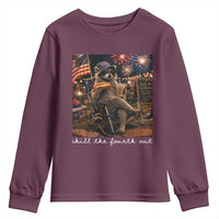 Funny Raccoon 4th of July Youth Sweatshirt Chill The Fourth Out