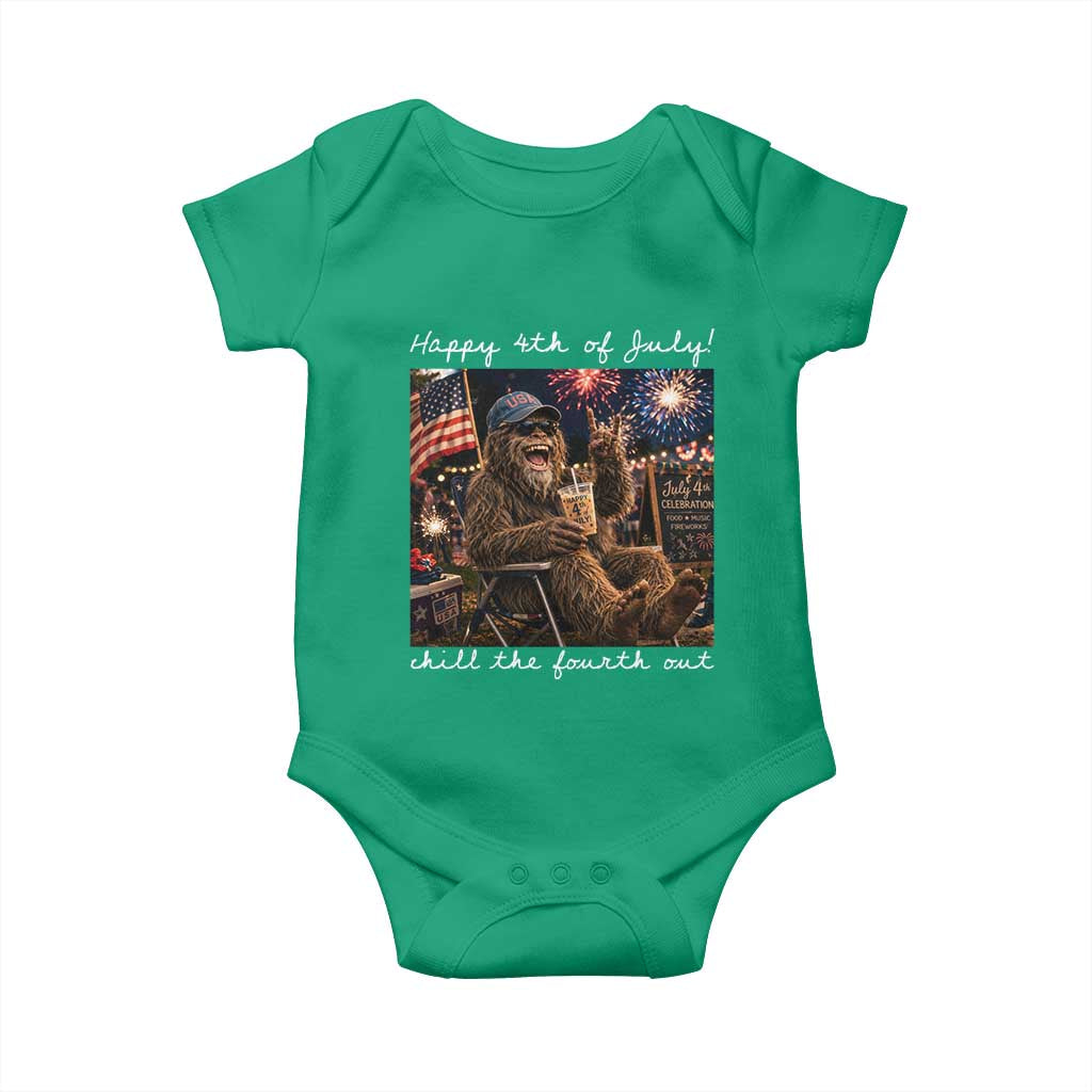 4th of July Bigfoot Baby Onesie Patriotic Sasquatch American Flag Party Festival