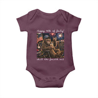4th of July Bigfoot Baby Onesie Patriotic Sasquatch American Flag Party Festival