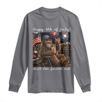 4th of July Bigfoot Long Sleeve Shirt Patriotic Sasquatch American Flag Party Festival