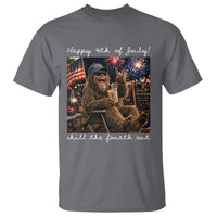 4th of July Bigfoot T Shirt Patriotic Sasquatch American Flag Party Festival