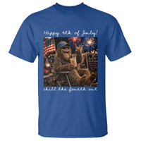 4th of July Bigfoot T Shirt Patriotic Sasquatch American Flag Party Festival