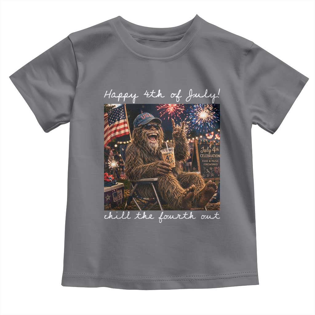 4th of July Bigfoot Toddler T Shirt Patriotic Sasquatch American Flag Party Festival