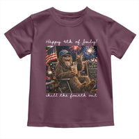 4th of July Bigfoot Toddler T Shirt Patriotic Sasquatch American Flag Party Festival