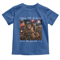 4th of July Bigfoot Toddler T Shirt Patriotic Sasquatch American Flag Party Festival