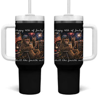 4th of July Bigfoot Tumbler With Handle Patriotic Sasquatch American Flag Party Festival