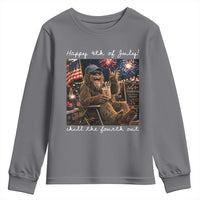 4th of July Bigfoot Youth Sweatshirt Patriotic Sasquatch American Flag Party Festival