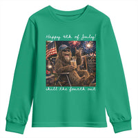 4th of July Bigfoot Youth Sweatshirt Patriotic Sasquatch American Flag Party Festival