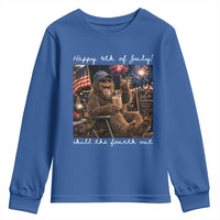 4th of July Bigfoot Youth Sweatshirt Patriotic Sasquatch American Flag Party Festival