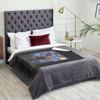 Bigfoot Patriotic 250 Years of Freedom Throw Blanket American USA Flag Stary Night
