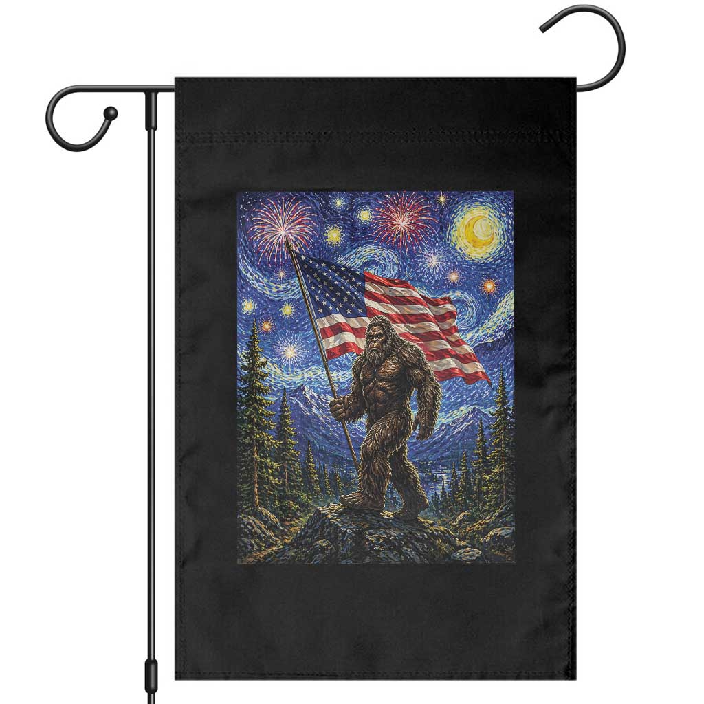 Bigfoot Patriotic 250 Years of Freedom Garden Flag American USA Flag Stary Night
