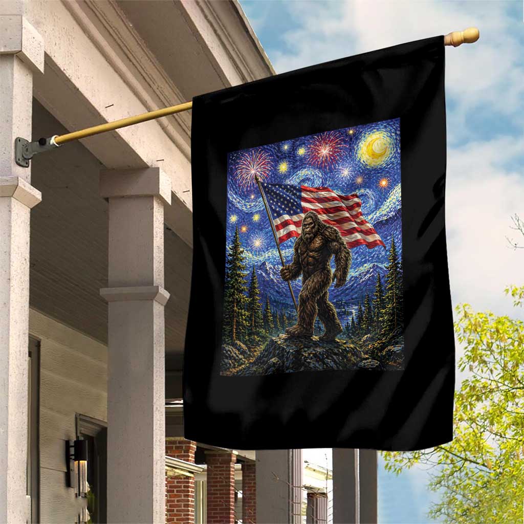 Bigfoot Patriotic 250 Years of Freedom Garden Flag American USA Flag Stary Night