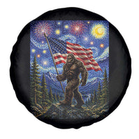 Bigfoot Patriotic 250 Years of Freedom Spare Tire Cover American USA Flag Stary Night