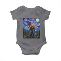 Bigfoot Patriotic 250 Years of Freedom Baby Onesie American USA Flag Stary Night