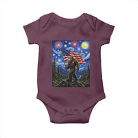 Bigfoot Patriotic 250 Years of Freedom Baby Onesie American USA Flag Stary Night