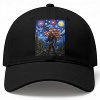 Bigfoot Patriotic 250 Years of Freedom Baseball Cap American USA Flag Stary Night