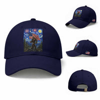Bigfoot Patriotic 250 Years of Freedom Baseball Cap American USA Flag Stary Night