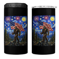 Bigfoot Patriotic 250 Years of Freedom 4 in 1 Can Cooler Tumbler American USA Flag Stary Night