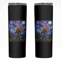 Bigfoot Patriotic 250 Years of Freedom Skinny Tumbler American USA Flag Stary Night