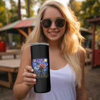 Bigfoot Patriotic 250 Years of Freedom Skinny Tumbler American USA Flag Stary Night
