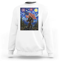 Bigfoot Patriotic 250 Years of Freedom Sweatshirt American USA Flag Stary Night