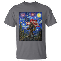 Bigfoot Patriotic 250 Years of Freedom T Shirt American USA Flag Stary Night