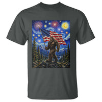 Bigfoot Patriotic 250 Years of Freedom T Shirt American USA Flag Stary Night