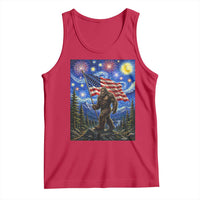 Bigfoot Patriotic 250 Years of Freedom Tank Top American USA Flag Stary Night